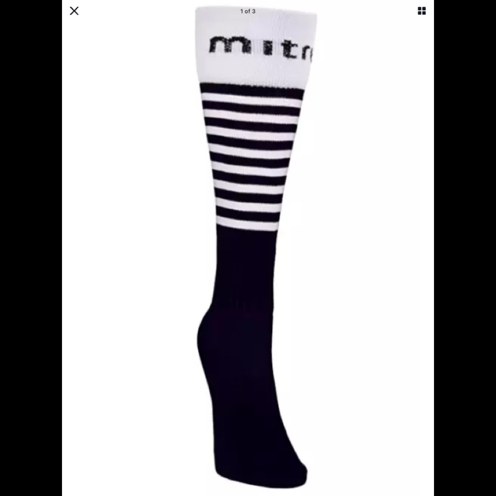 Mitre Soccer Socks - Black & White Junior Size 9-2